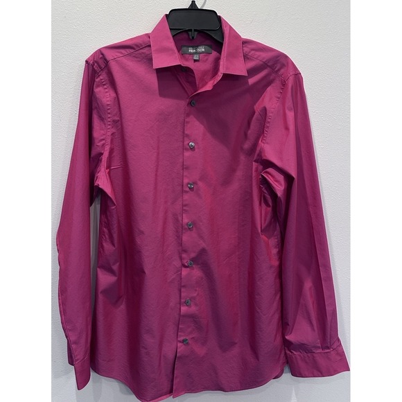 Men's Kenneth Cole Reaction Slim Fit Button Up Dress Shirt Pink 15 1/2 / 34-35 - Picture 1 of 8